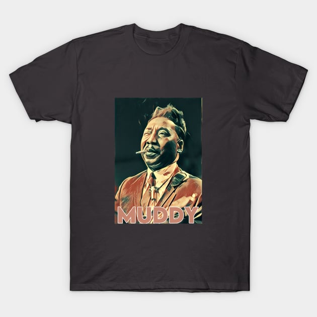 Muddy Waters Smoking T-Shirt by BigHeaterDesigns